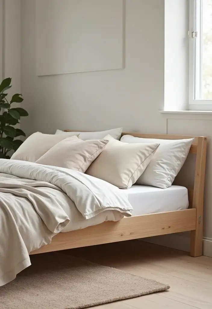 25 Bedroom Decor Ideas with Light Wood Furniture and Neutral Tones - 1. Light Wood Bed Frame