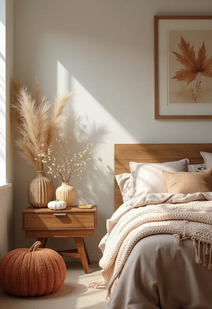 25 Bedroom Decor Ideas with Light Wood Furniture and Neutral Tones - 16. Seasonal Decor Changes