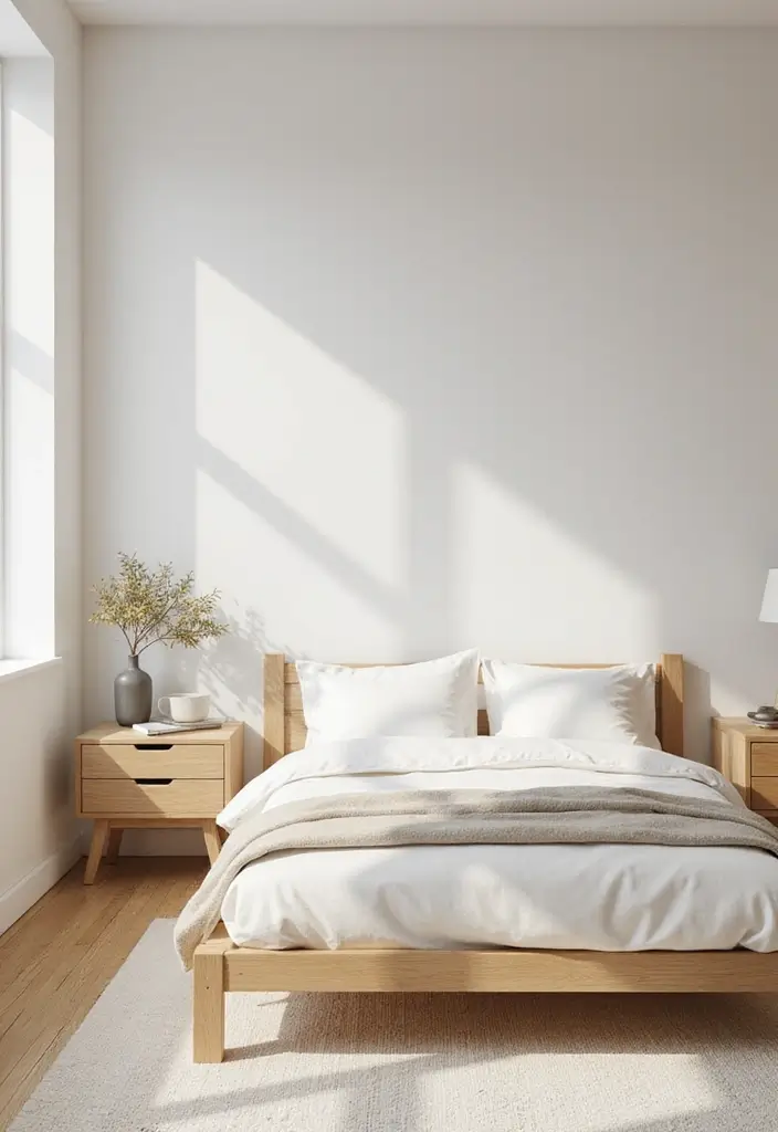 25 Bedroom Decor Ideas with Light Wood Furniture and Neutral Tones - 6. Minimalist Decor