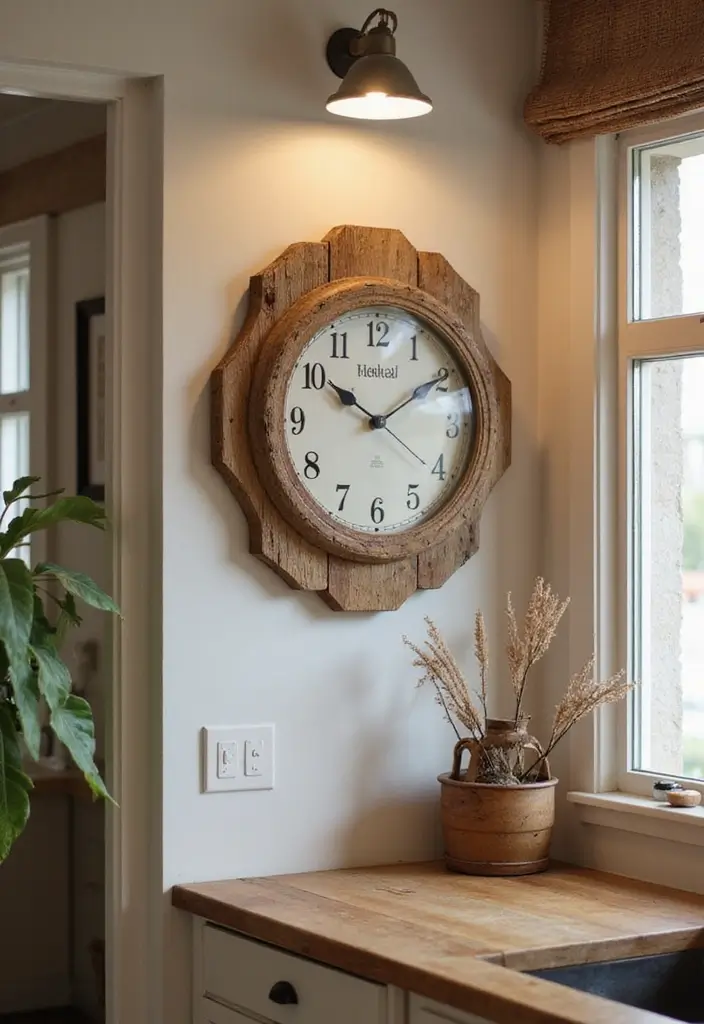 25 Brown Wood Kitchen Decor Ideas for Natural Warmth 59 25 Brown Wood Kitchen Decor Ideas for Natural Warmth - 13. Wooden Wall Clock
