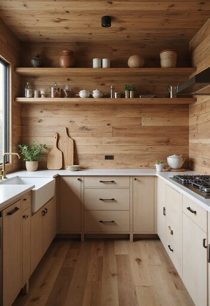 25 Brown Wood Kitchen Decor Ideas for Natural Warmth 66 25 Brown Wood Kitchen Decor Ideas for Natural Warmth - 14. Wood Accent Wall