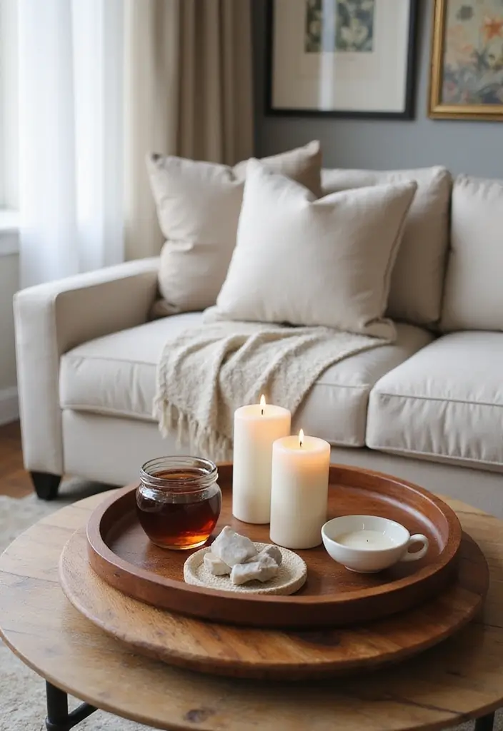 25 Cherry Wood Living Room Decor Ideas That Add Rich Warmth - 11. Cherry Wood Decorative Trays