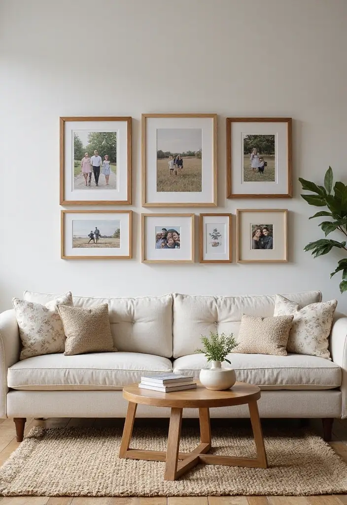 25 Cherry Wood Living Room Decor Ideas That Add Rich Warmth - 24. Cherry Wood Picture Frames