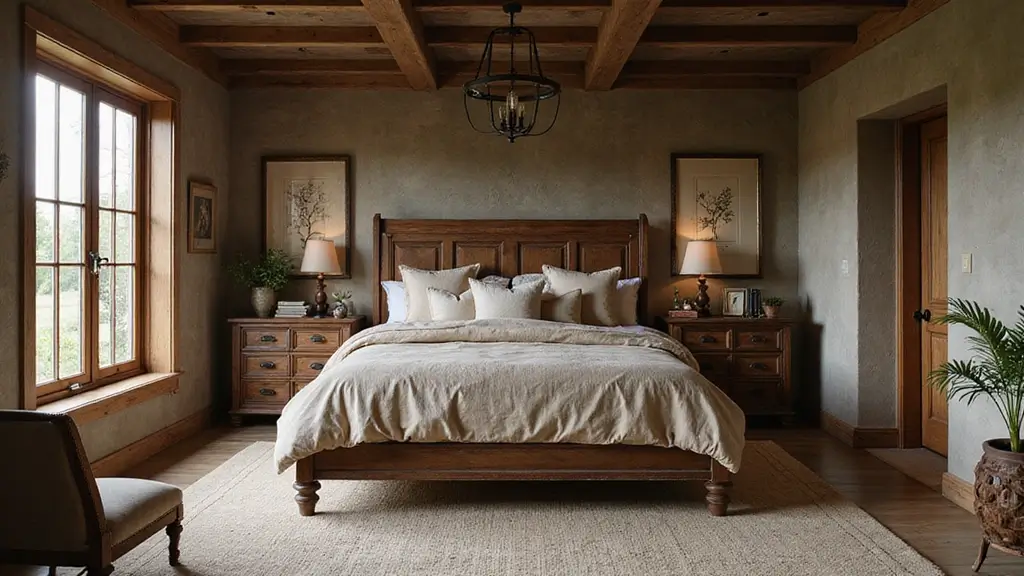 25 Cozy Master Bedroom Decor Ideas with Dark Wood Furniture