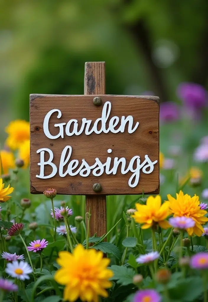 25 DIY Wood Sign Ideas with Words for Unique Wall Decor 70 25 DIY Wood Sign Ideas with Words for Unique Wall Decor - 22. Garden Blessings Sign