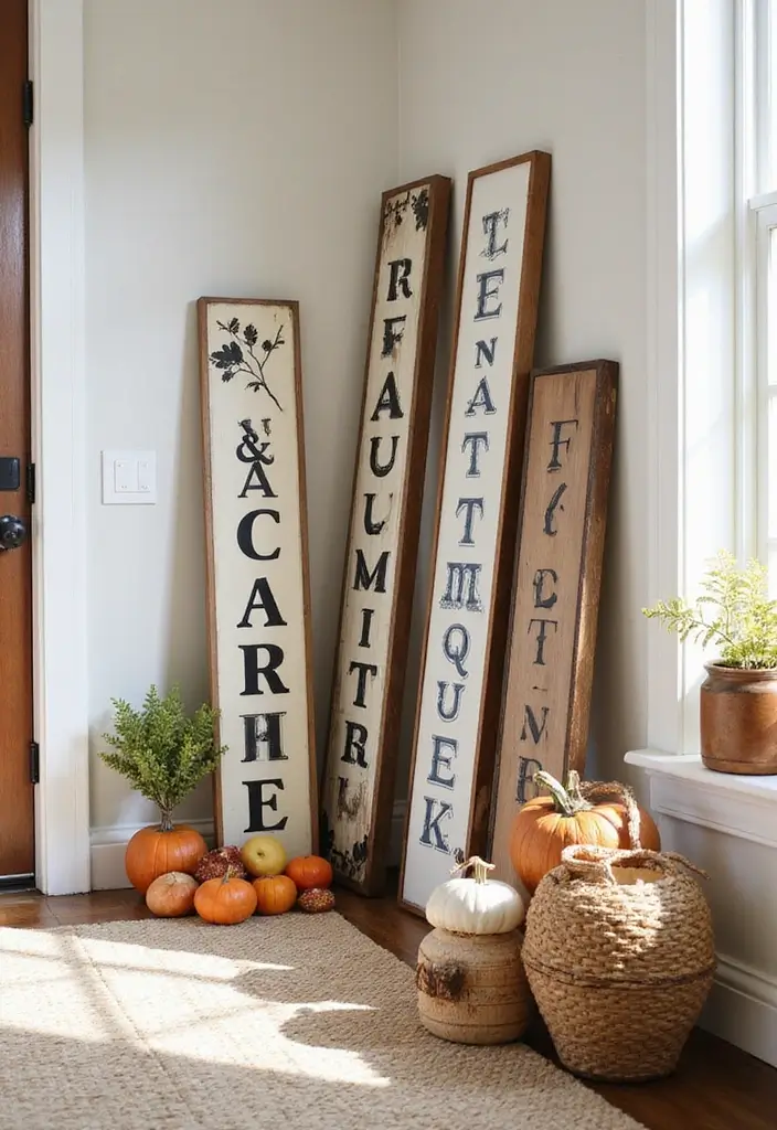 25 DIY Wood Sign Ideas with Words for Unique Wall Decor 27 25 DIY Wood Sign Ideas with Words for Unique Wall Decor - 7. Seasonal Decor Signs