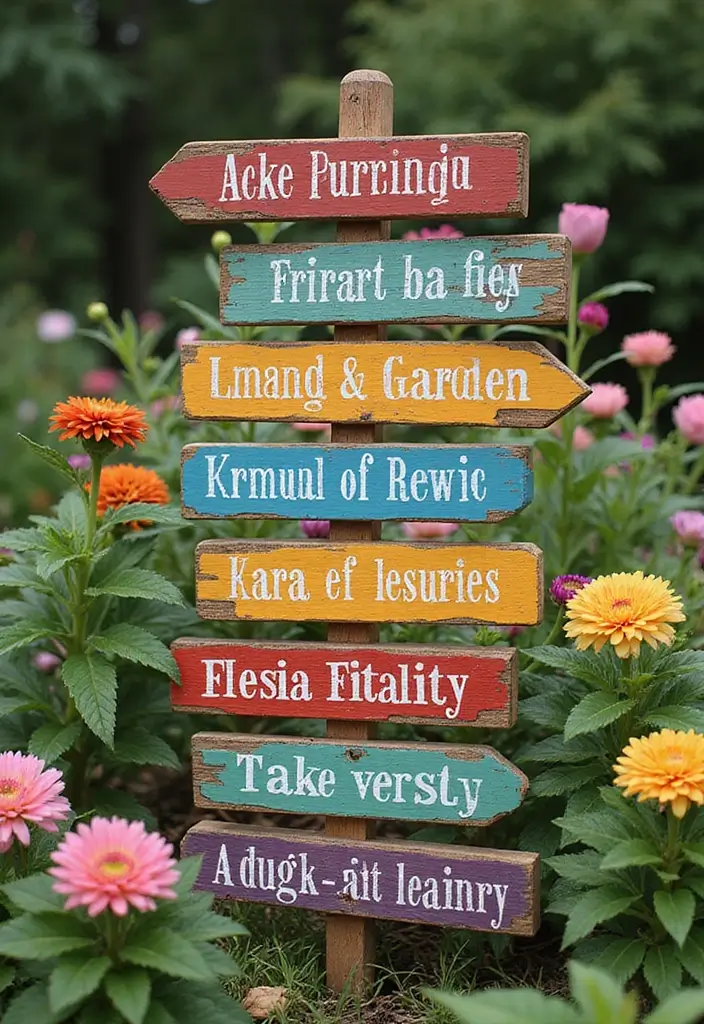 25 DIY Wood Sign Ideas with Words for Unique Wall Decor 31 25 DIY Wood Sign Ideas with Words for Unique Wall Decor - 9. Garden Signage