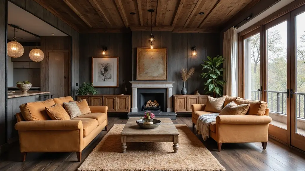 25 Dark Brown Wood Floor Living Room Decor Ideas for a Warm Modern Look
