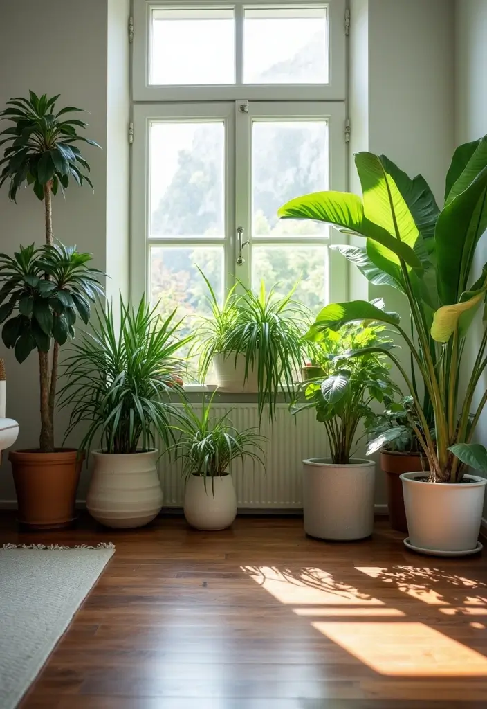 25 Decor Ideas That Match Perfectly with Dark Wood Floors - 1. Lush Greenery for a Fresh Touch