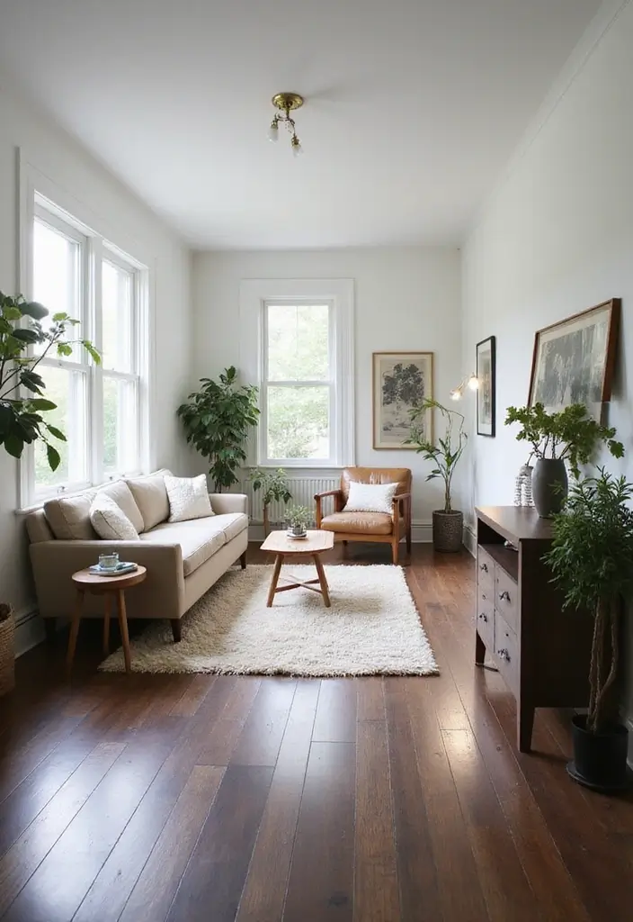 25 Decor Ideas That Match Perfectly with Dark Wood Floors - 19. Embracing Open Spaces with Decluttering