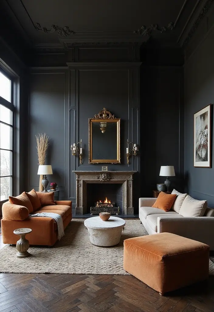 25 Decor Ideas That Match Perfectly with Dark Wood Floors - 20. Statement Furniture for a Bold Touch
