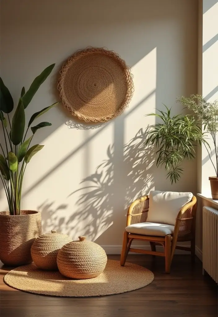 25 Decor Ideas That Match Perfectly with Dark Wood Floors - 21. Incorporating Natural Materials