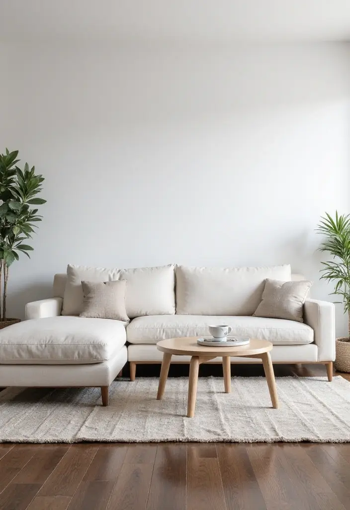 25 Decor Ideas That Match Perfectly with Dark Wood Floors - 3. Minimalistic Furniture in Light Hues