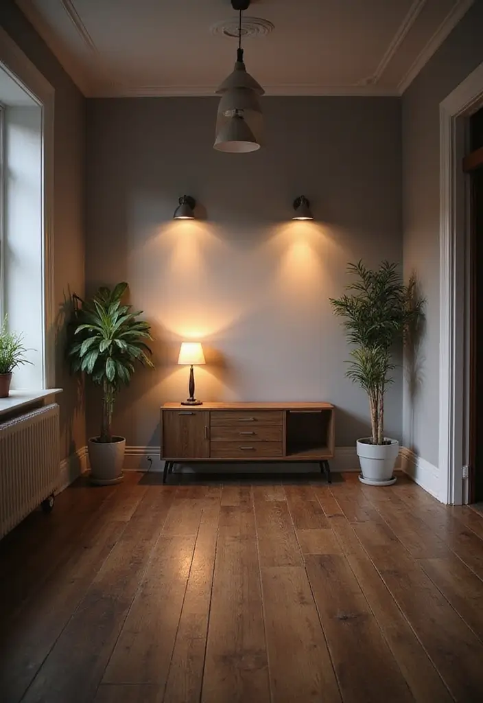 25 Decor Ideas That Match Perfectly with Dark Wood Floors - 5. Bright Lighting Fixtures for Enhanced Ambiance