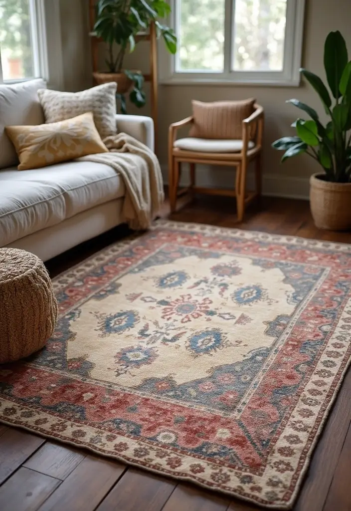 25 Decor Ideas That Match Perfectly with Dark Wood Floors - 7. Layered Rugs for Added Warmth