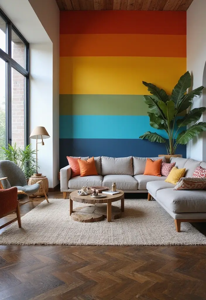25 Decor Ideas That Match Perfectly with Dark Wood Floors - 9. A Pop of Color with Accent Walls