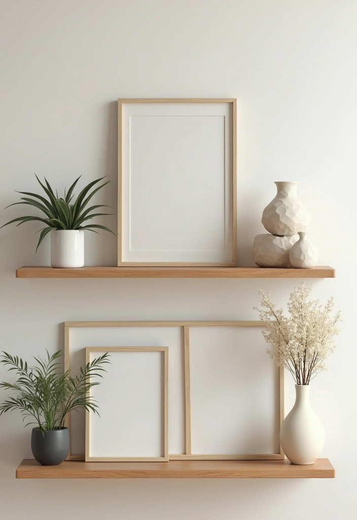 25 Dining Room Shelf Decor Ideas with Wooden Accents - 12. Wall Art Integration