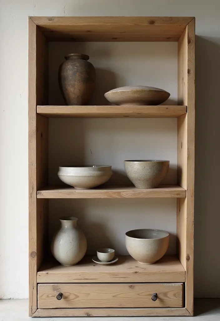 25 Dining Room Shelf Decor Ideas with Wooden Accents - 22. Mixing Old and New