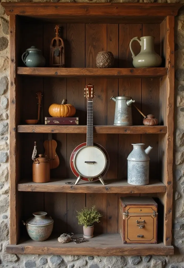 25 Dining Room Shelf Decor Ideas with Wooden Accents - 24. Personal Touches