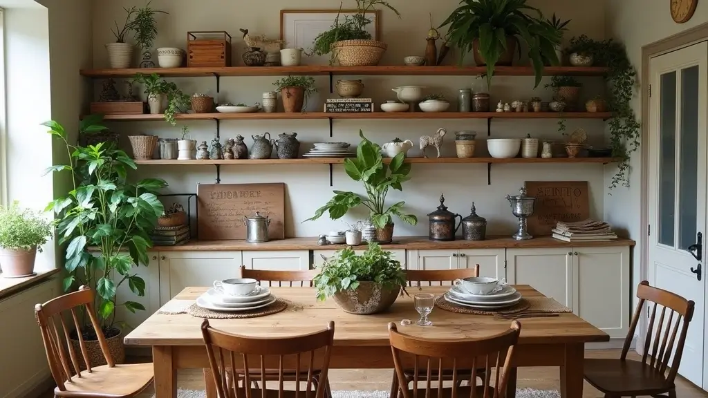 25 Dining Room Shelf Decor Ideas with Wooden Accents