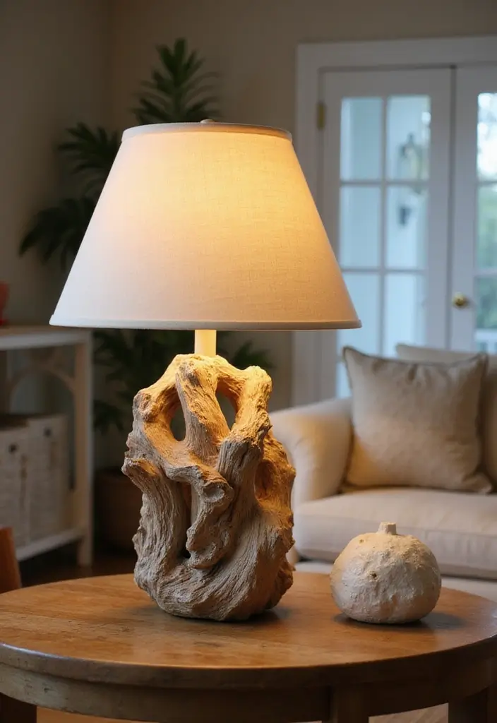 25 Driftwood DIY Decor Projects That Bring Coastal Vibes Home 69 25 Driftwood DIY Decor Projects That Bring Coastal Vibes Home - 19. Driftwood Table Lamp