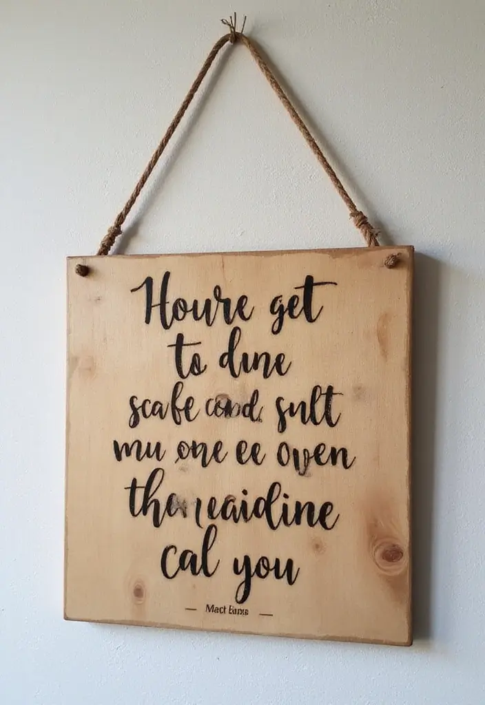 25 Easy DIY Home Decor Wood Project Ideas for Beginners - 10. Wooden Signage