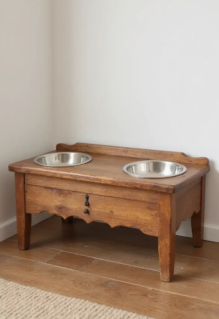 25 Easy DIY Home Decor Wood Project Ideas for Beginners - 13. Wooden Pet Feeding Station