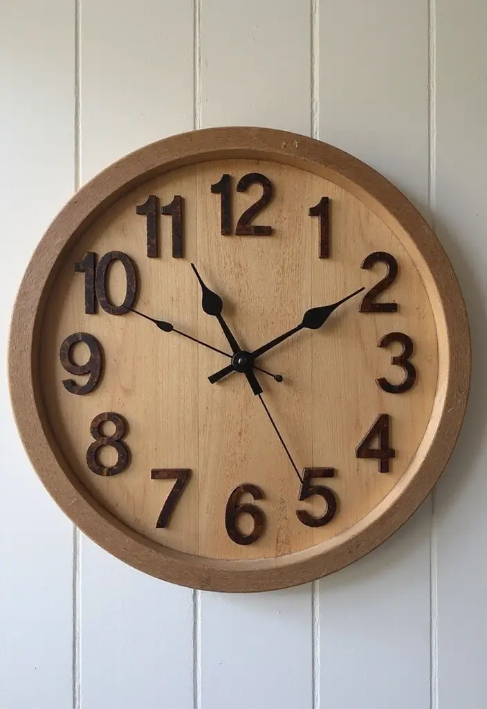 25 Easy DIY Home Decor Wood Project Ideas for Beginners - 22. Wooden Wall Clock