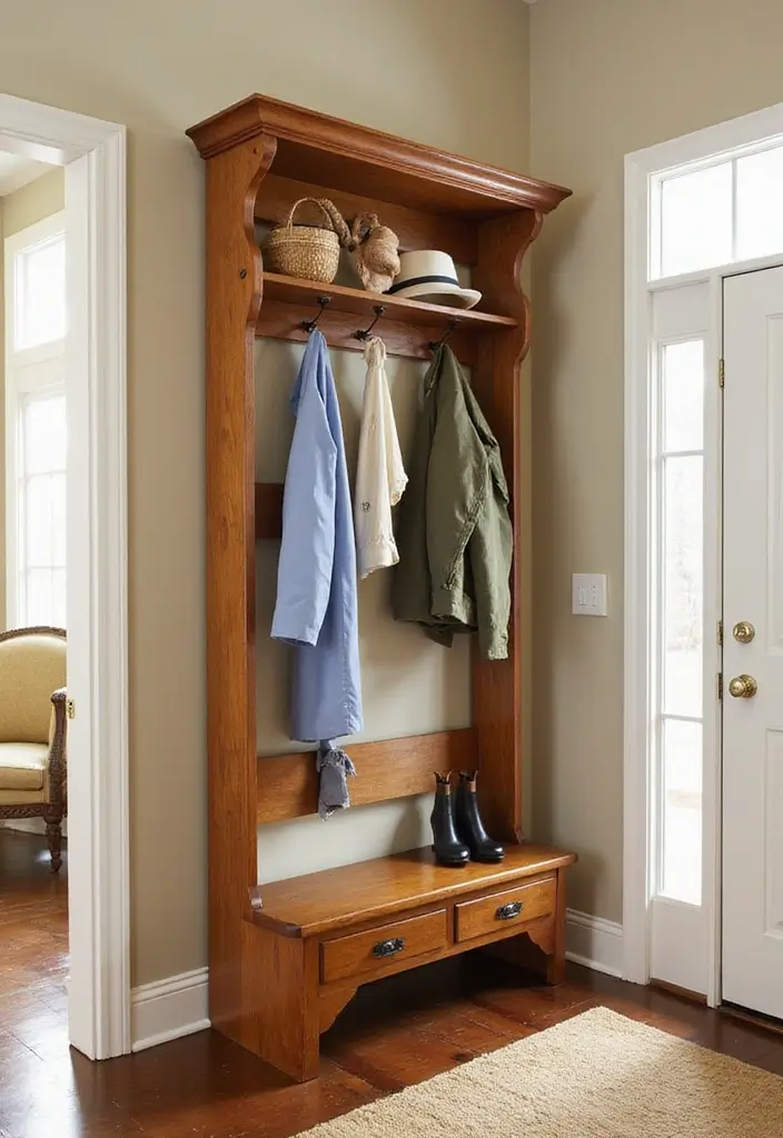25 Easy DIY Home Decor Wood Project Ideas for Beginners - 8. Wooden Coat Rack