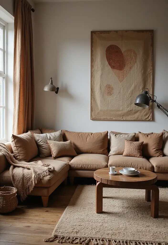 25 Living Room Decor Ideas Featuring Rich Dark Wood Finishes - 22. Dark Wood Accent Pillows and Rugs