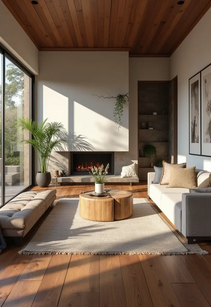25 Living Room Decor Ideas Featuring Rich Dark Wood Finishes - 4. Dark Wood Flooring for a Rustic Touch