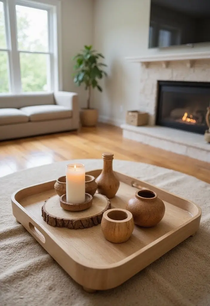 25 Living Room Decor Ideas with Natural Wood Floors 44 25 Living Room Decor Ideas with Natural Wood Floors - 10. Use Wood Decor Accessories