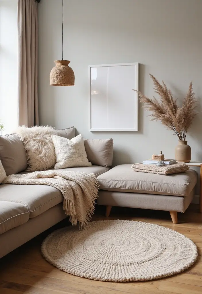 25 Living Room Decor Ideas with Natural Wood Floors 45 25 Living Room Decor Ideas with Natural Wood Floors - 11. Choose Comfortable Textures