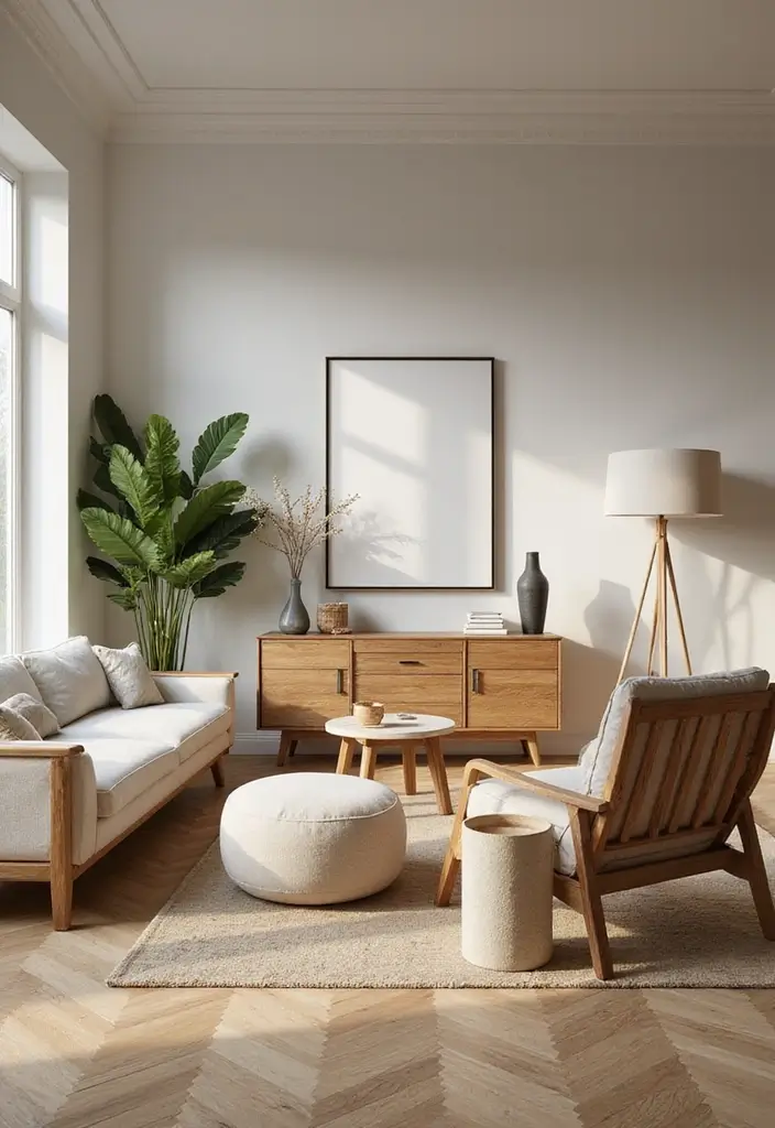 25 Living Room Decor Ideas with Natural Wood Floors 68 25 Living Room Decor Ideas with Natural Wood Floors - 18. Choose Quality Over Quantity