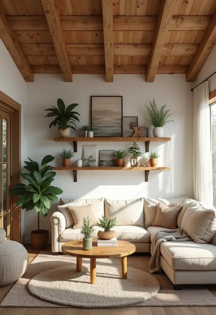 25 Living Room Decor Ideas with Natural Wood Floors 13 25 Living Room Decor Ideas with Natural Wood Floors - 3. Incorporate Natural Wood Accents