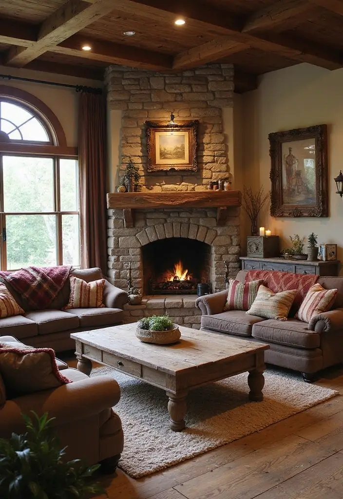 25 Living Room Decor Ideas with Natural Wood Floors 14 25 Living Room Decor Ideas with Natural Wood Floors - 4. Go for a Rustic Vibe