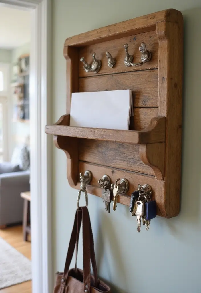 25 Simple DIY Wood Projects for Chic and Affordable Home Decor - 12. Wooden Key Holder