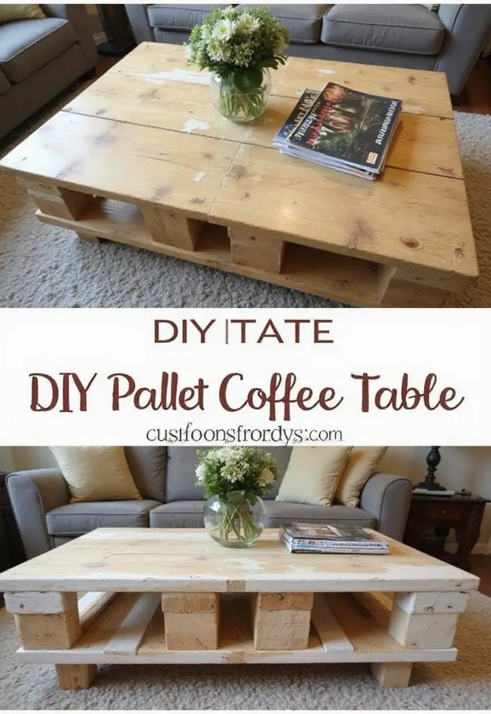 25 Simple DIY Wood Projects for Chic and Affordable Home Decor - 2. Pallet Coffee Table