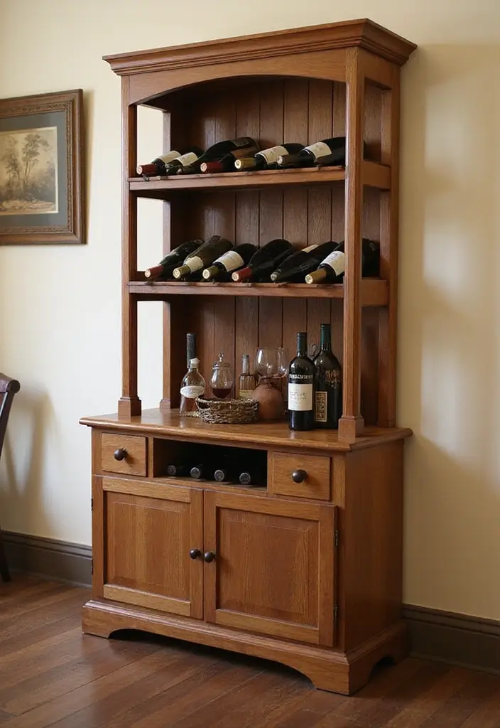 25 Simple DIY Wood Projects for Chic and Affordable Home Decor - 24. Wooden Wine Rack