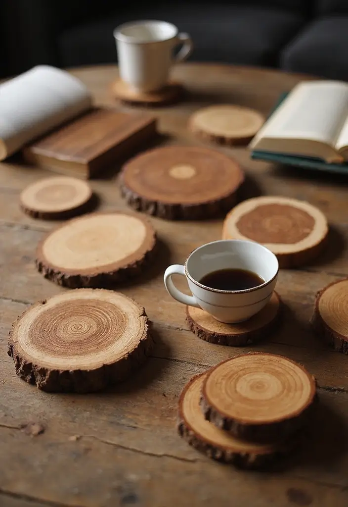 25 Simple DIY Wood Projects for Chic and Affordable Home Decor - 5. DIY Wood Coasters