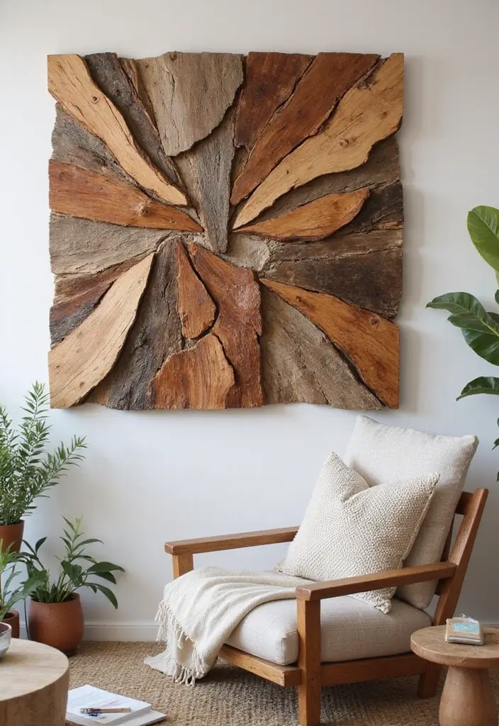 25 Simple DIY Wood Projects for Chic and Affordable Home Decor - 8. Wall Art from Wood Scraps