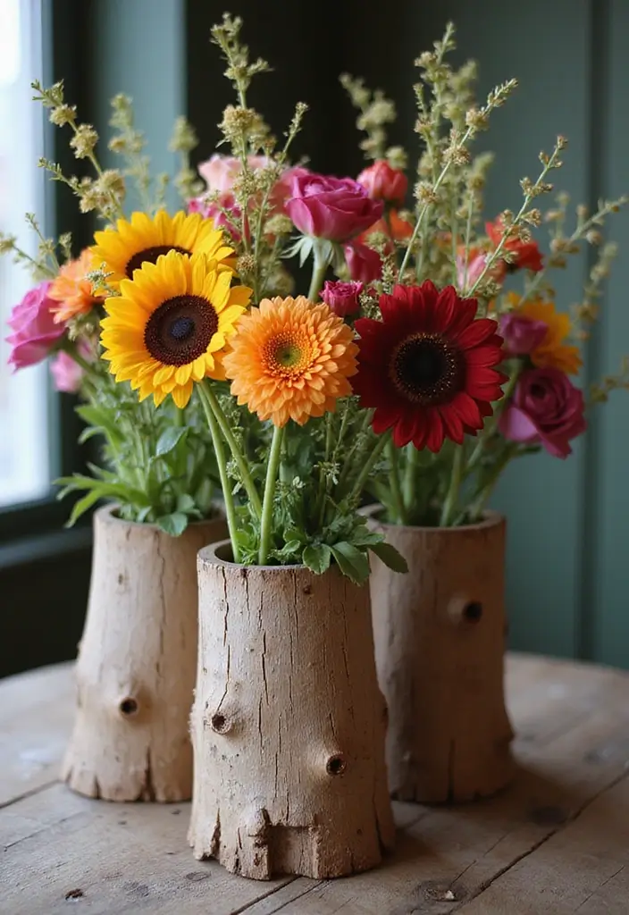 25 Small Scrap Wood Projects for Easy Home Decor Crafts 66 25 Small Scrap Wood Projects for Easy Home Decor Crafts - 20. Wood Bark Vases