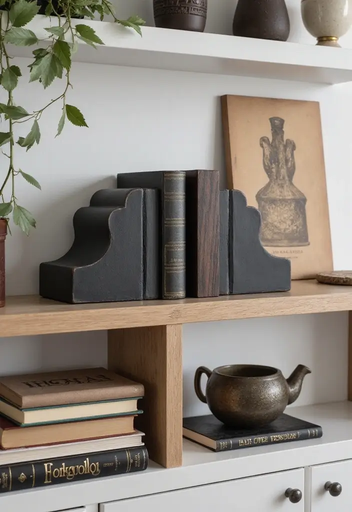 27 Black and Wood Living Room Decor Ideas That Feel Sleek and Cozy 61 27 Black and Wood Living Room Decor Ideas That Feel Sleek and Cozy - 13. Black and Wood Bookends
