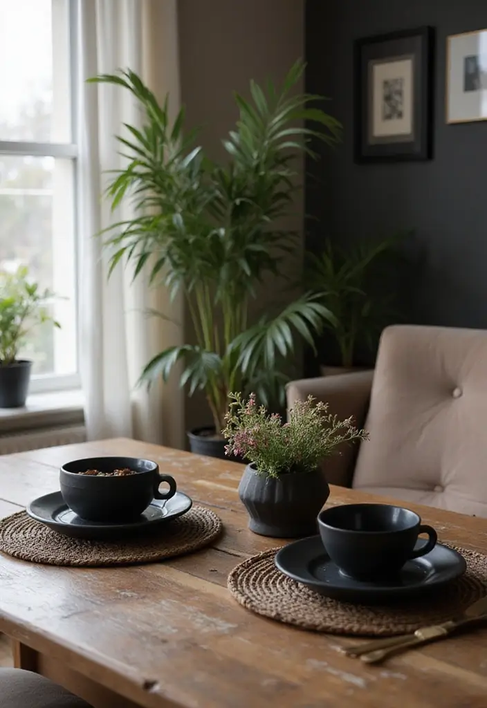 27 Black and Wood Living Room Decor Ideas That Feel Sleek and Cozy 79 27 Black and Wood Living Room Decor Ideas That Feel Sleek and Cozy - 19. Black and Wood Dining Accessories