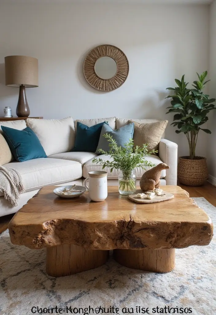 27 Black and Wood Living Room Decor Ideas That Feel Sleek and Cozy 8 27 Black and Wood Living Room Decor Ideas That Feel Sleek and Cozy - 2. Rustic Wooden Coffee Table