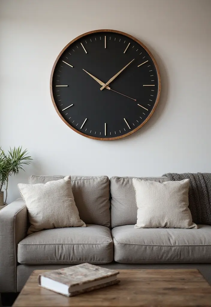 27 Black and Wood Living Room Decor Ideas That Feel Sleek and Cozy 95 27 Black and Wood Living Room Decor Ideas That Feel Sleek and Cozy - 23. Black and Wood Clocks