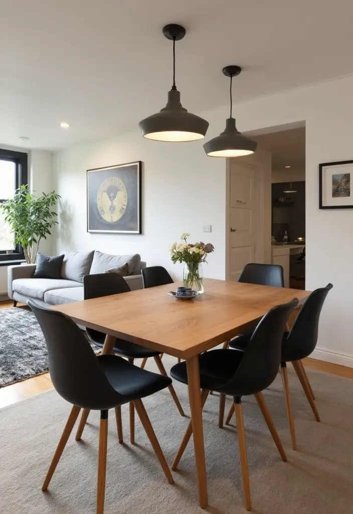 27 Black and Wood Living Room Decor Ideas That Feel Sleek and Cozy 48 27 Black and Wood Living Room Decor Ideas That Feel Sleek and Cozy - 8. Black and Wood Dining Area