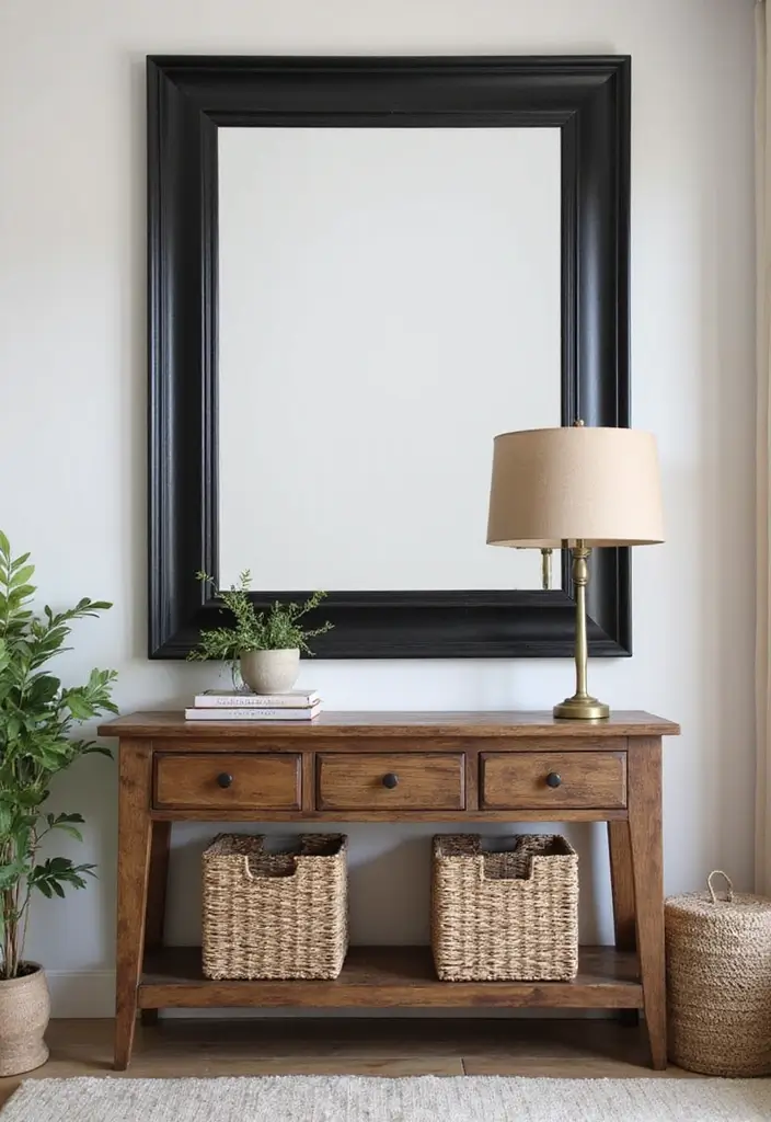 27 Black and Wood Living Room Decor Ideas That Feel Sleek and Cozy 49 27 Black and Wood Living Room Decor Ideas That Feel Sleek and Cozy - 9. Black Framed Mirrors