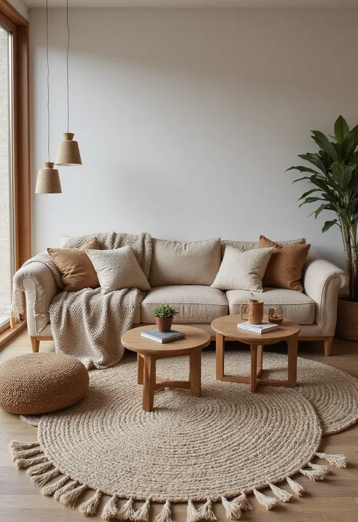 27 Brown Wood Living Room Decor Ideas That Feel Cozy and Balanced - 2. Layered Textures with Wooden Furniture