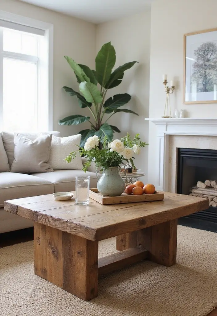 27 Brown Wood Living Room Decor Ideas That Feel Cozy and Balanced - 6. Statement Wooden Furniture Pieces
